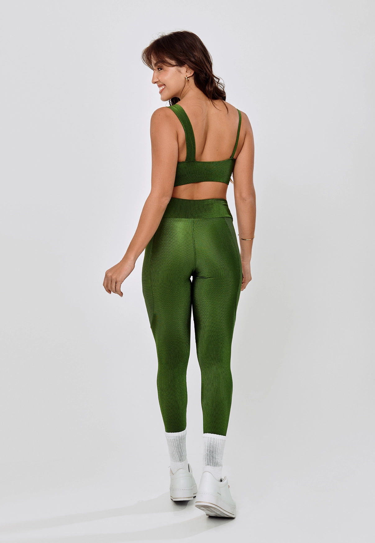 LEGGING RECORTE FRENTE POLIAMIDA - VERDE ELITE