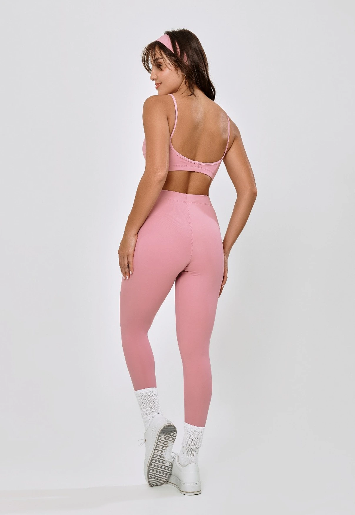 CALÇA LEGGING COM VIVO NA FRENTE ROSA QUARTZO