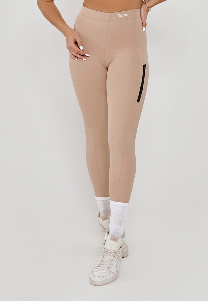 LEGGING BOLSO COM ZÍPER LATERAL CHOCOLATE - POLIAMIDA FIO DUPLO