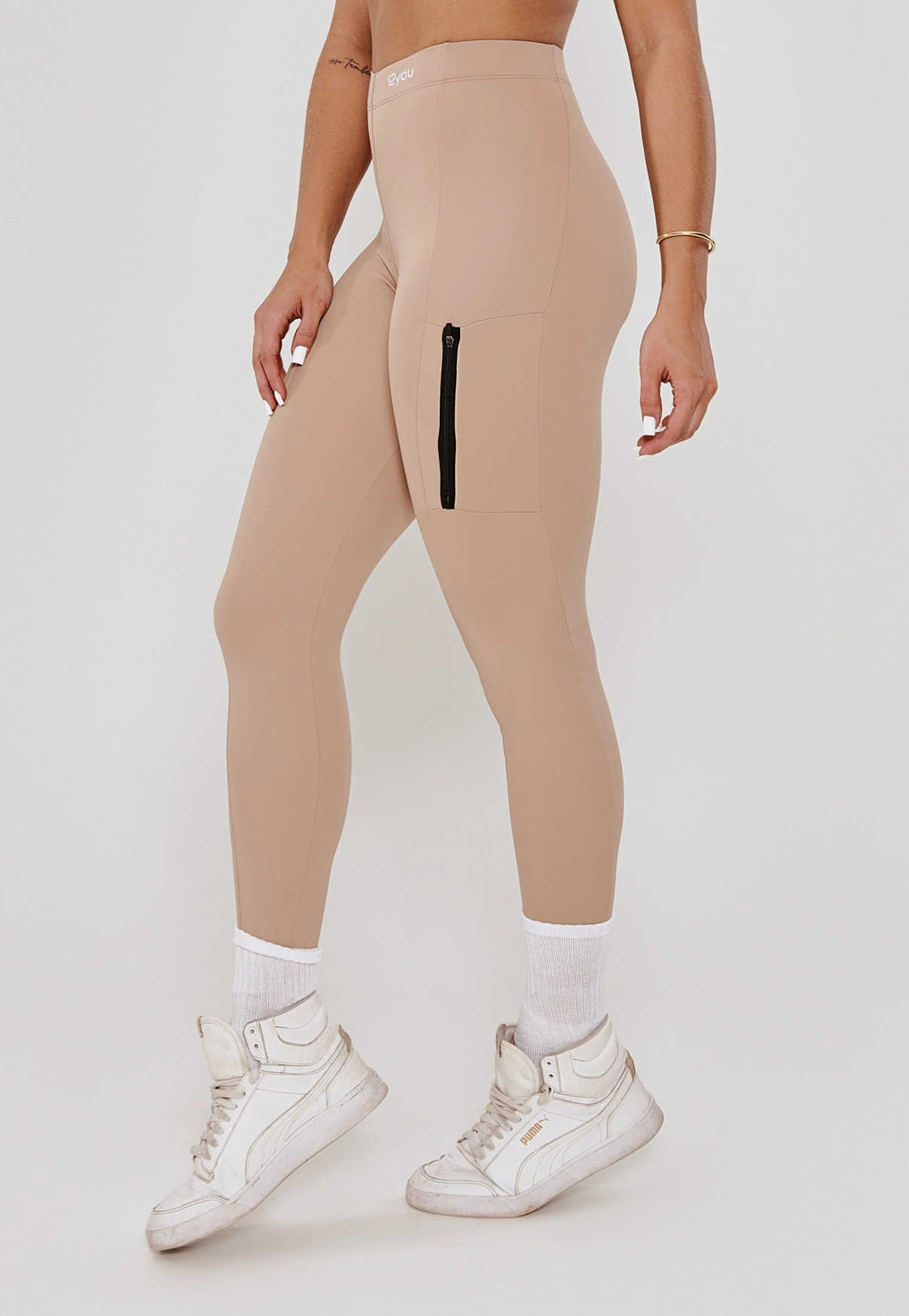 LEGGING BOLSO COM ZÍPER LATERAL CHOCOLATE - POLIAMIDA FIO DUPLO
