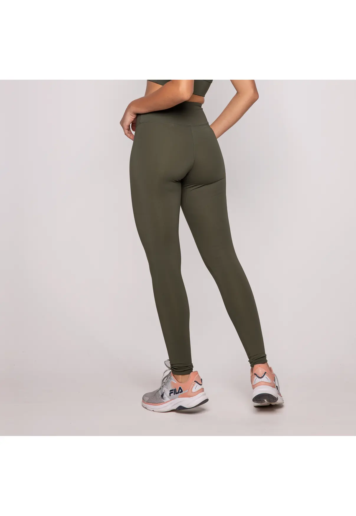 LEGGING BÁSICA SILK MEIO VERDE ELITE - POLIAMIDA