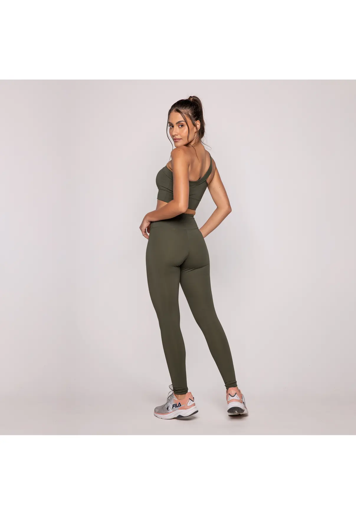 LEGGING BÁSICA SILK MEIO VERDE ELITE - POLIAMIDA