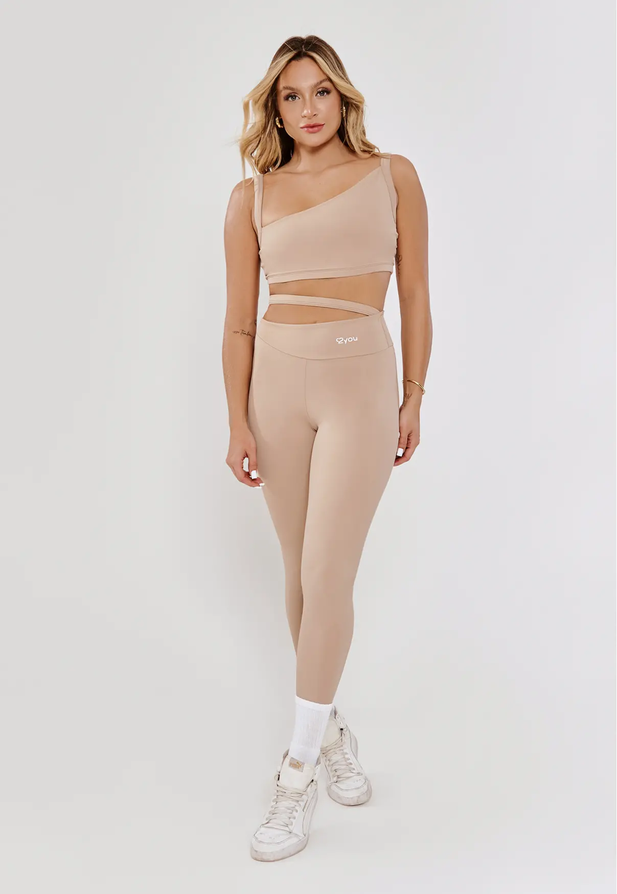 LEGGING CÓS ASSIMÉTRICO CHOCOLATE- POLIAMIDA FIO DUPLO