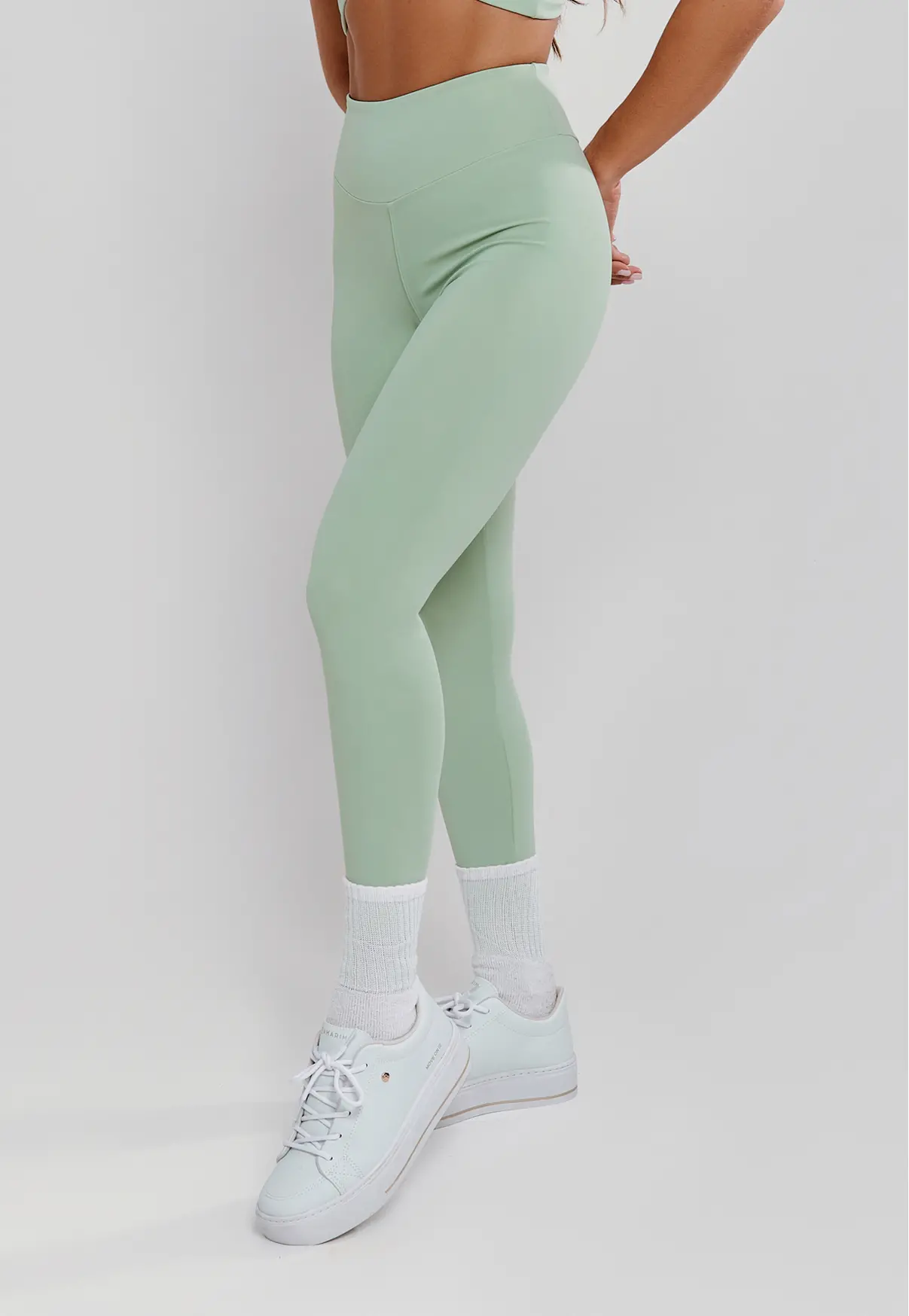 LEGGING CÓS ACENTUADO E SILK VERDE ALOE - POLIAMIDA FIO DUPLO