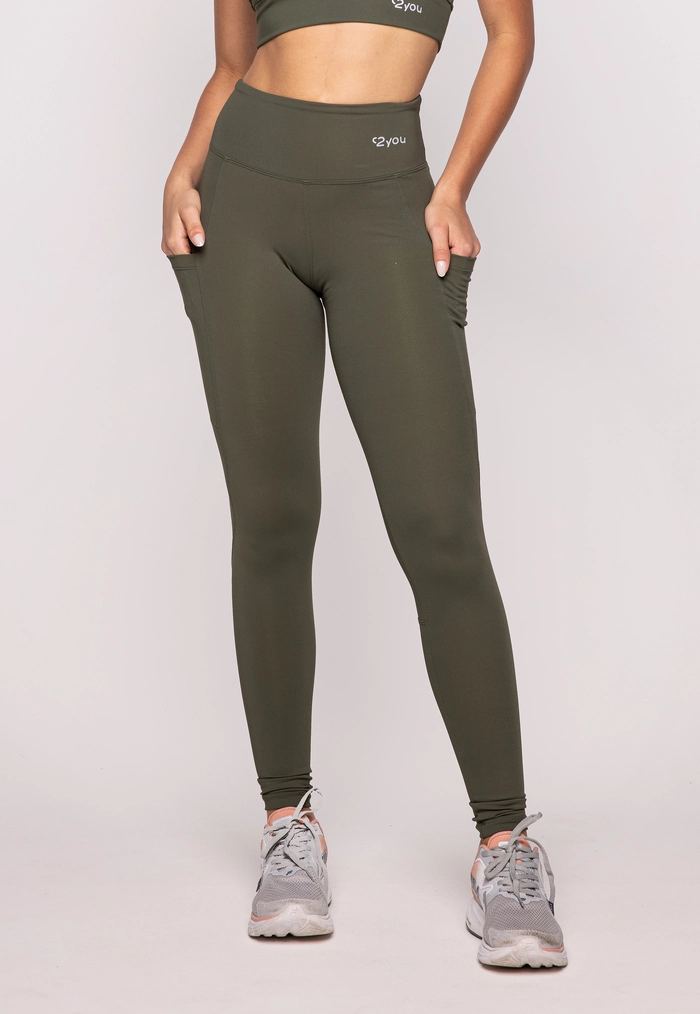LEGGING BOLSO LATERAL VERDE ELITE - POLIAMIDA