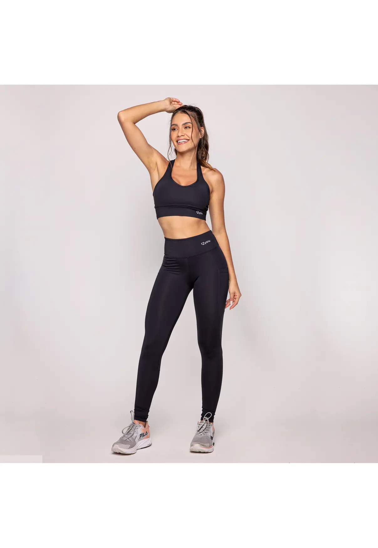 LEGGING BOLSO LATERAL PRETO - POLIAMIDA
