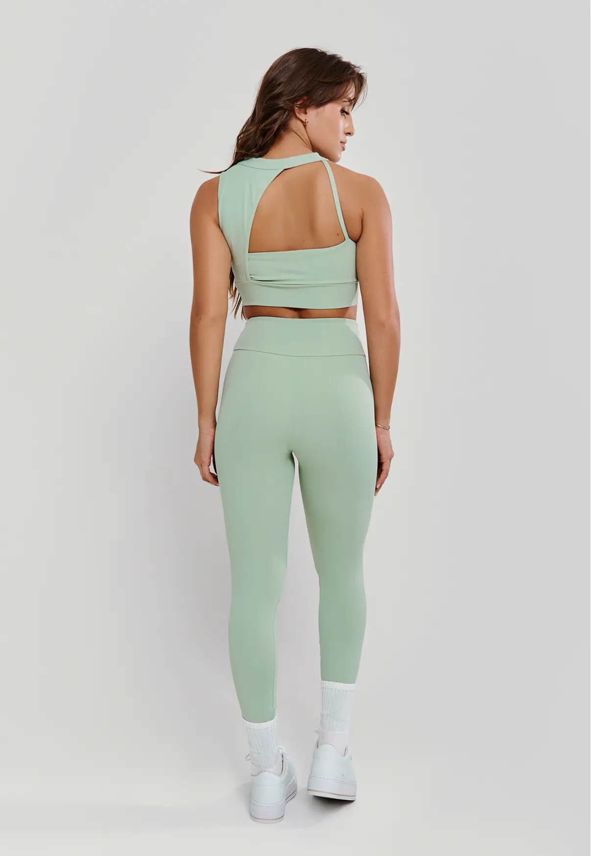 LEGGING CÓS CRUZADO VERDE ALOE - POLIAMIDA FIO DUPLO