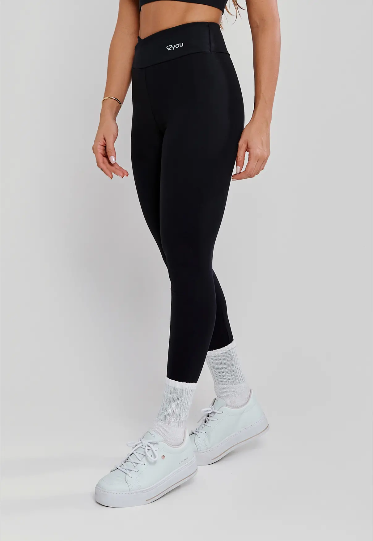 LEGGING CÓS CRUZADO PRETO - POLIAMIDA FIO DUPLO