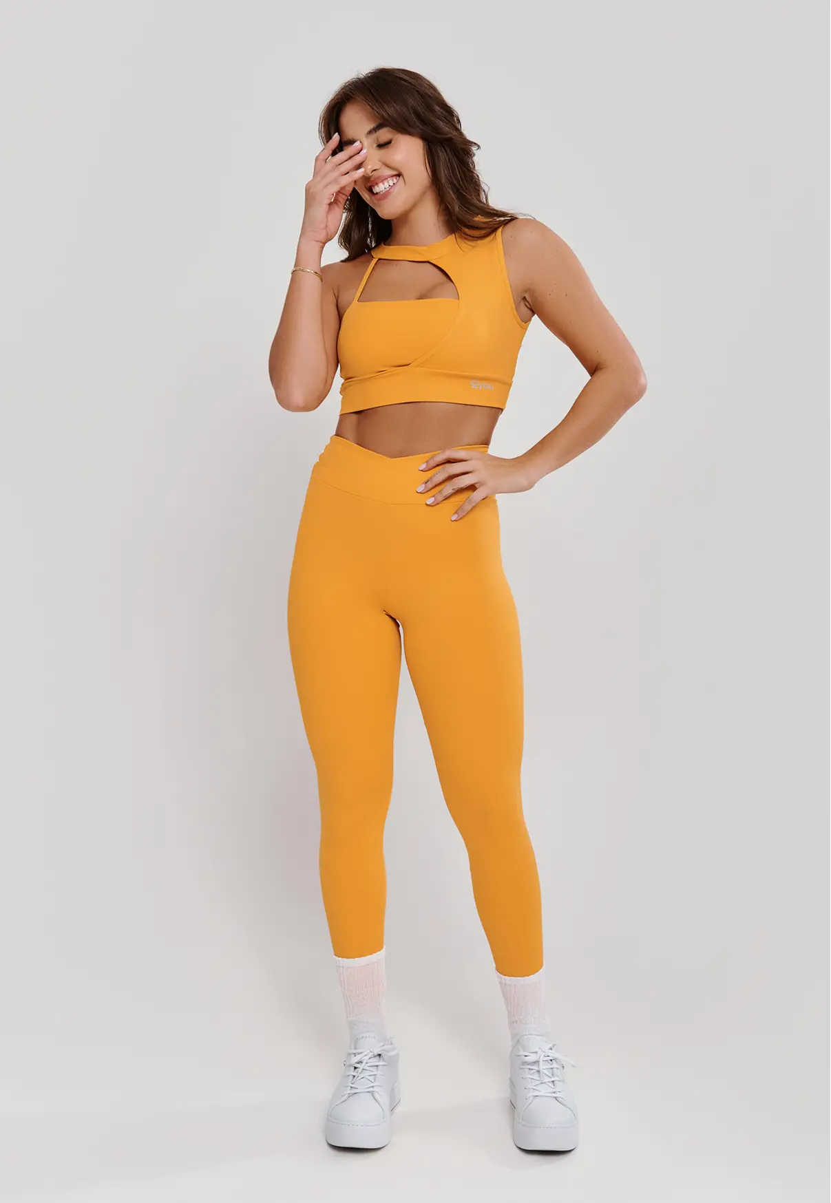 LEGGING CÓS CRUZADO LARANJA AMBAR - POLIAMIDA FIO DUPLO