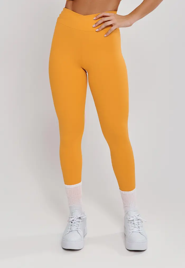 LEGGING CÓS CRUZADO LARANJA AMBAR - POLIAMIDA FIO DUPLO