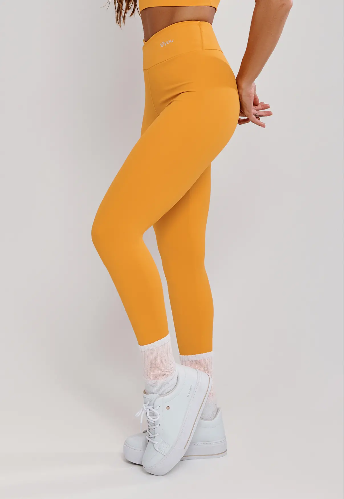 LEGGING CÓS CRUZADO LARANJA AMBAR - POLIAMIDA FIO DUPLO