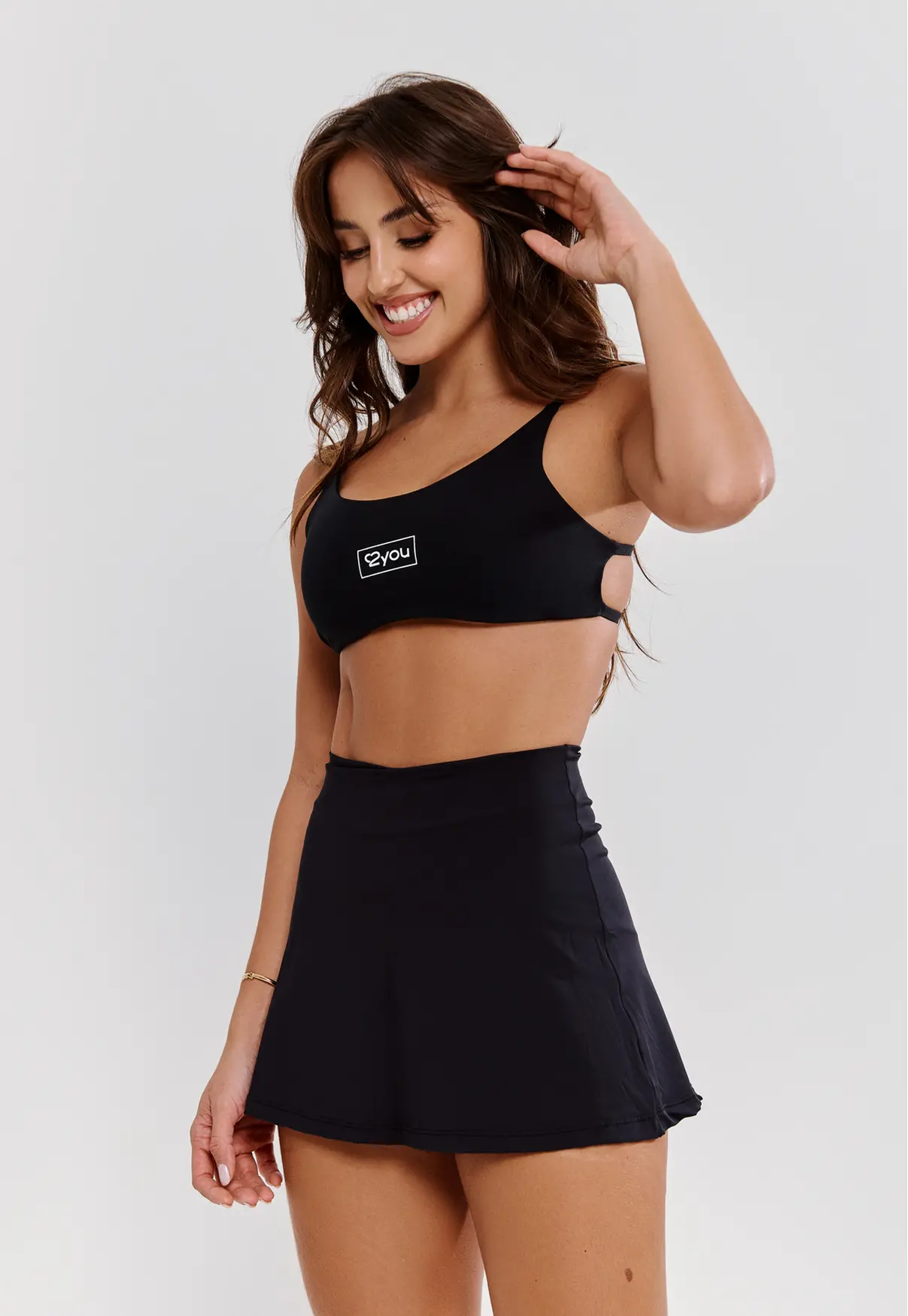 SHORT SAIA PRETO - POLIAMIDA FIO DUPLO