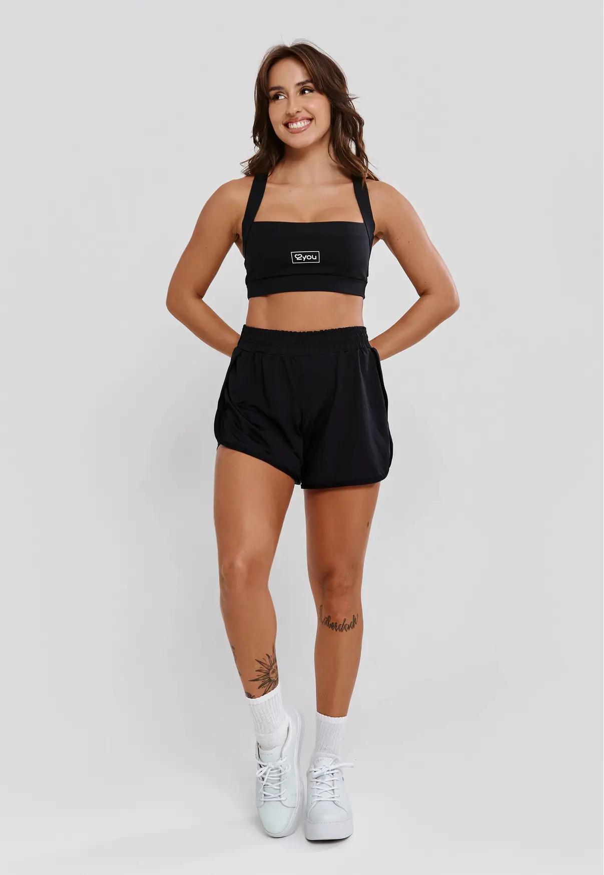 SHORT-SHORT BEACH TENNIS E CORRIDA PRETO - POLIAMIDA FIO DUPLO