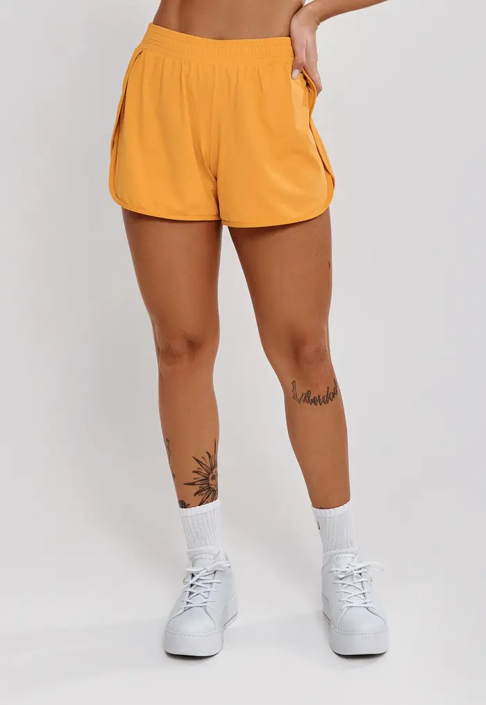 SHORT-SHORT BEACH TENNIS E CORRIDA LARANJA AMBAR - POLIAMIDA FIO DUPLO