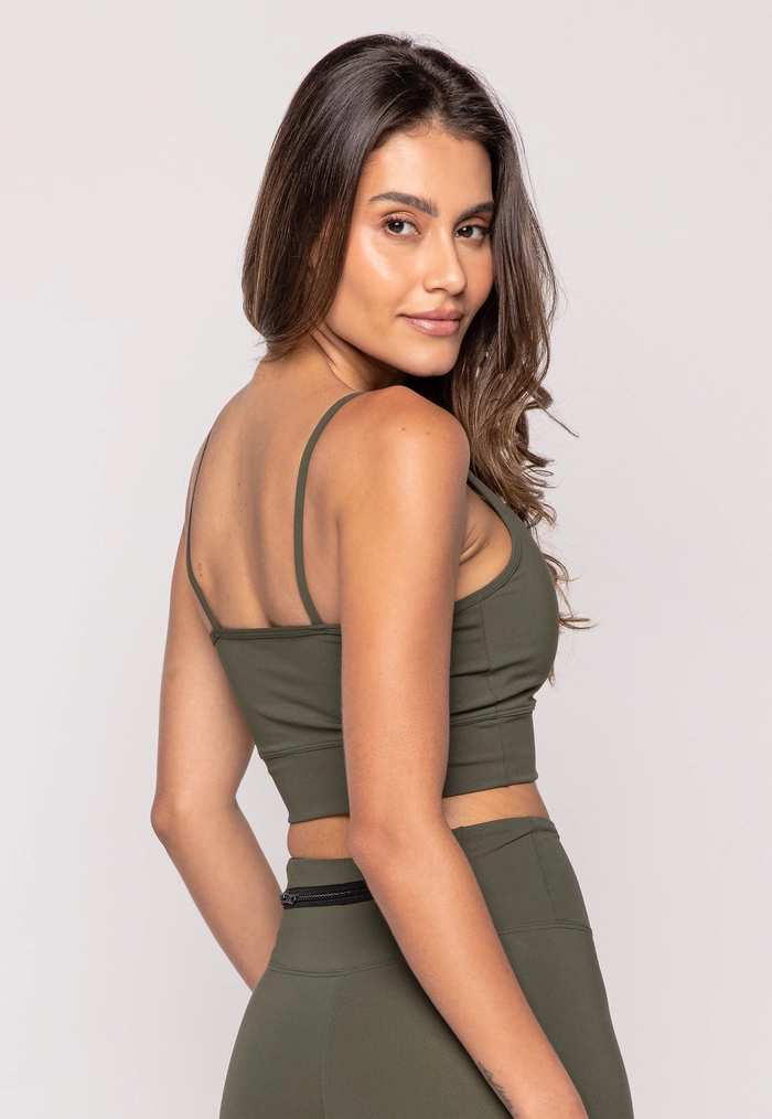 TOP DECOTE QUADRADO VERDE ELITE - POLIAMIDA