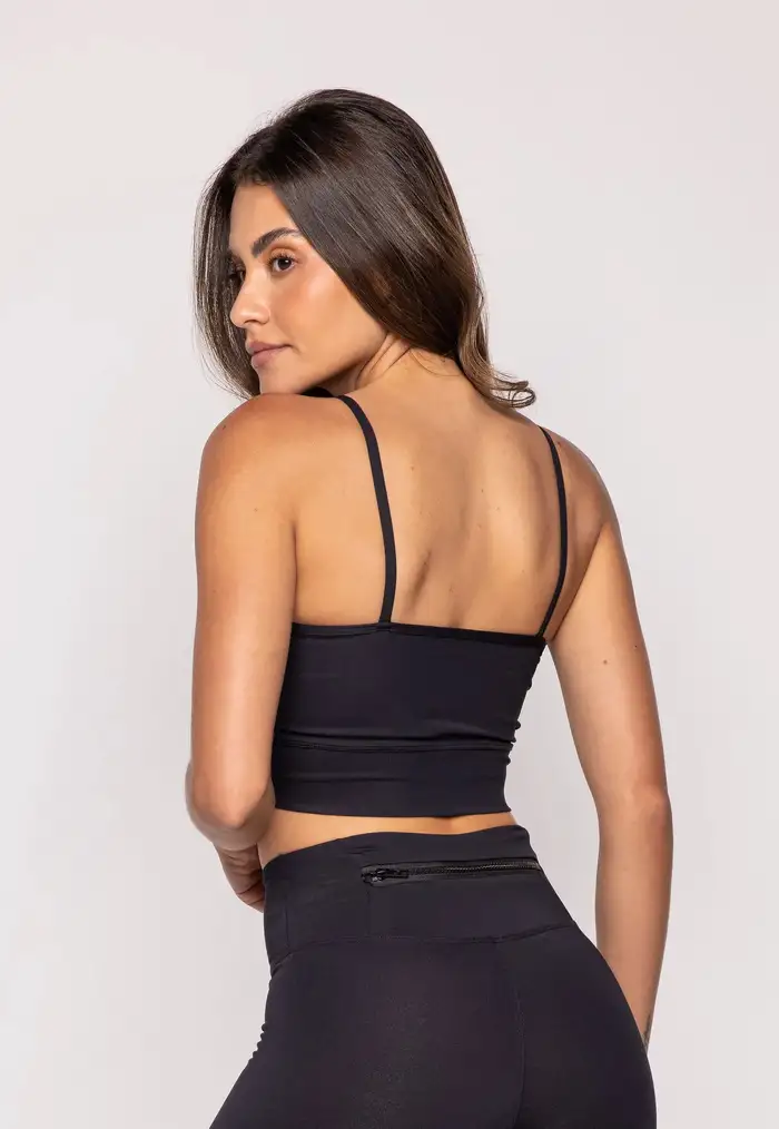 TOP DECOTE QUADRADO PRETO - POLIAMIDA