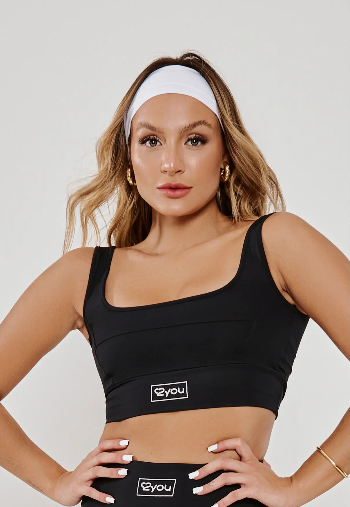 TOP DE SUSTENTAÇÃO DECOTE QUADRADO PRETO - POLIAMIDA FIO DUPLO