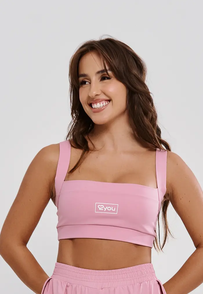 TOP FITNESS FEMININO SILK 2YOU POLIAMIDA- ROSA QUARTZO
