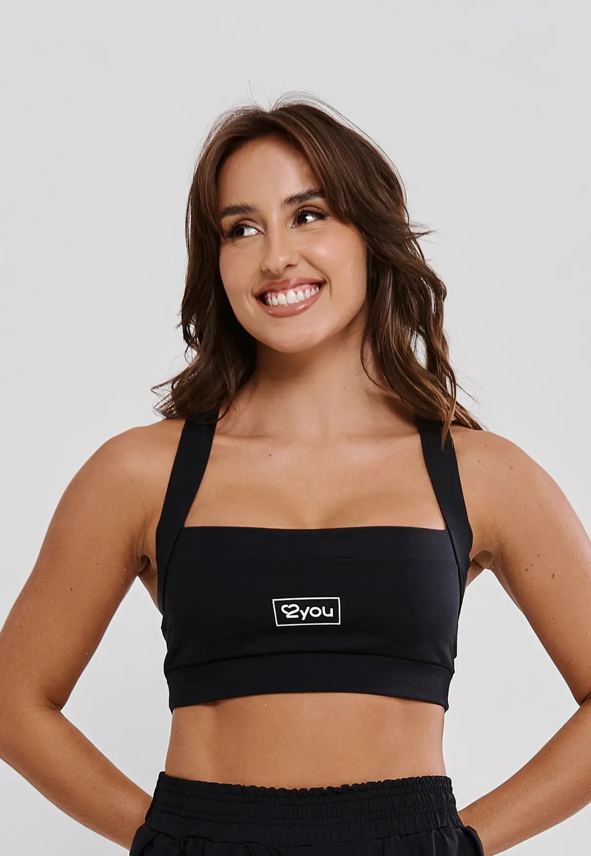TOP FITNESS FEMININO SILK 2YOU POLIAMIDA- PRETO