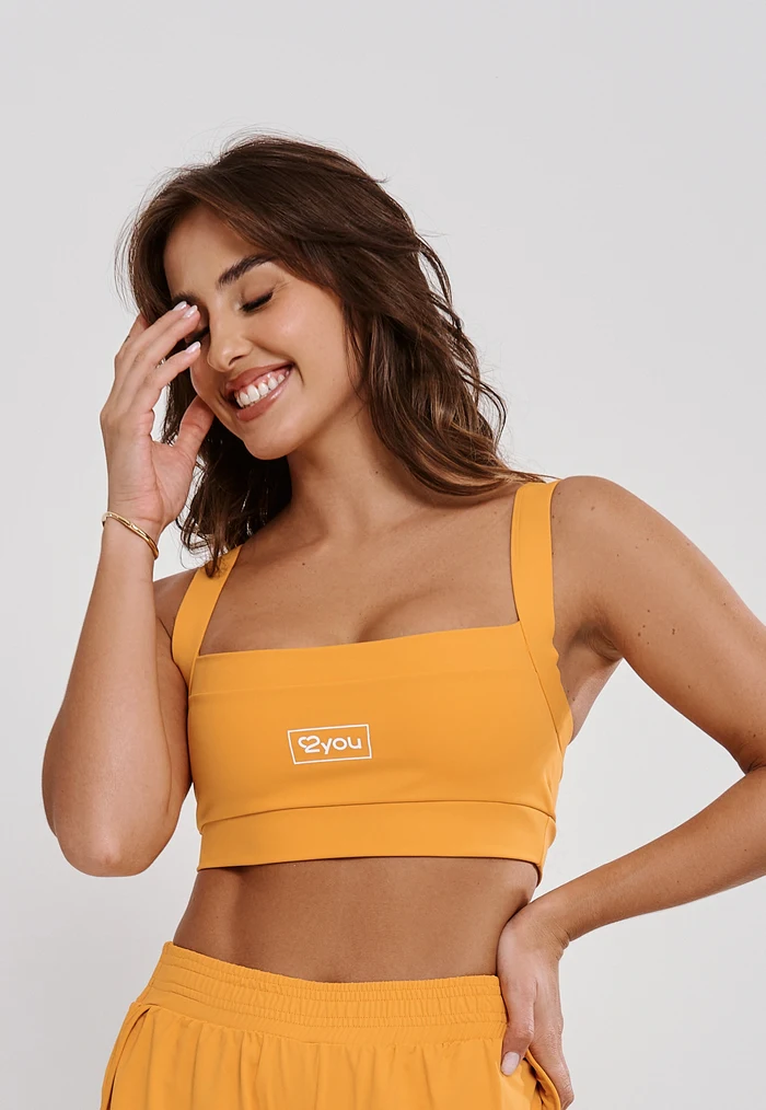 TOP FITNESS FEMININO SILK 2YOU POLIAMIDA- LARANJA AMBAR