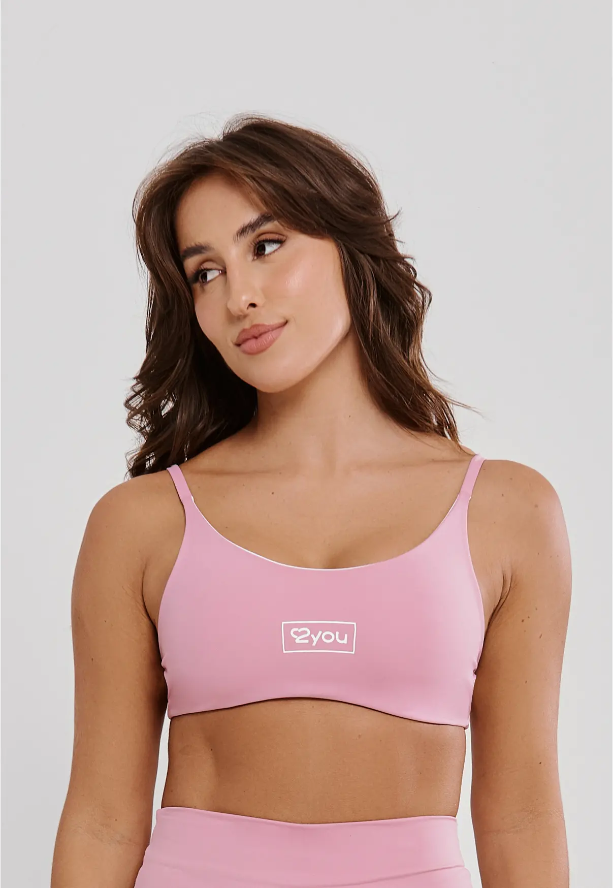 TOP FITNESS FEMININO CLEAN GIRL COSTA ABERTA POLIAMIDA - ROSA QUARTZO