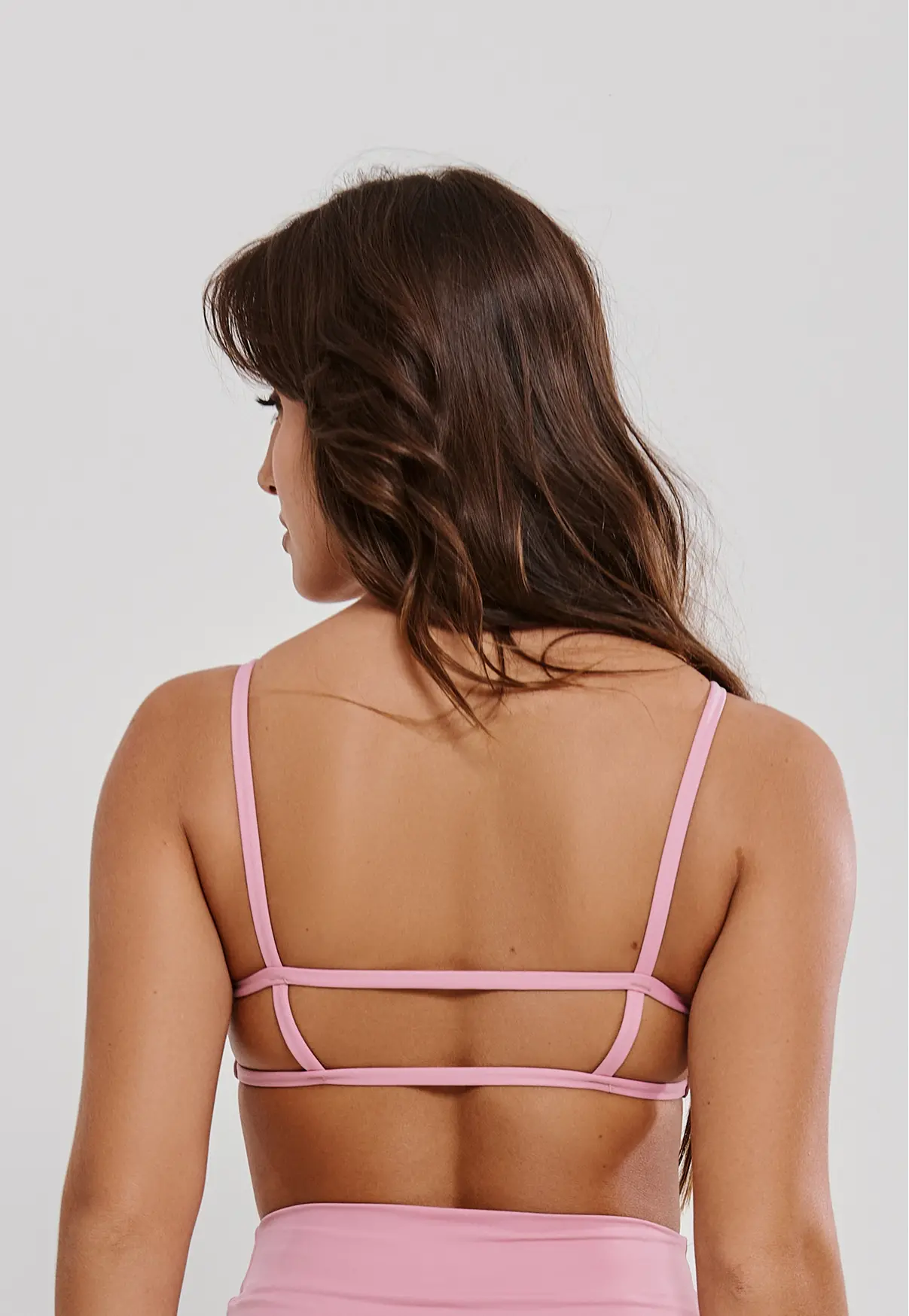 TOP FITNESS FEMININO CLEAN GIRL COSTA ABERTA POLIAMIDA - ROSA QUARTZO