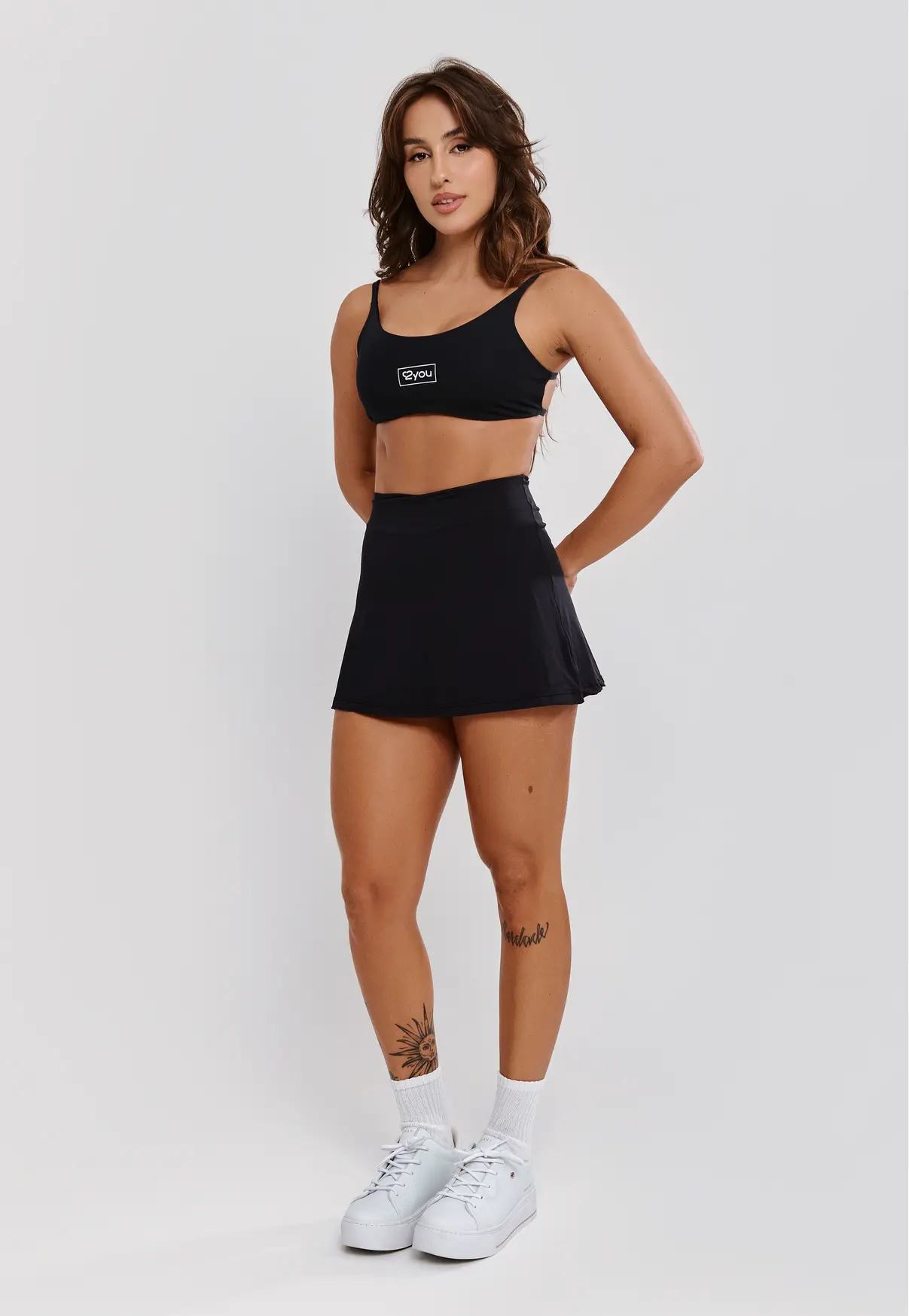 TOP FITNESS FEMININO CLEAN GIRL COSTA ABERTA POLIAMIDA - PRETO
