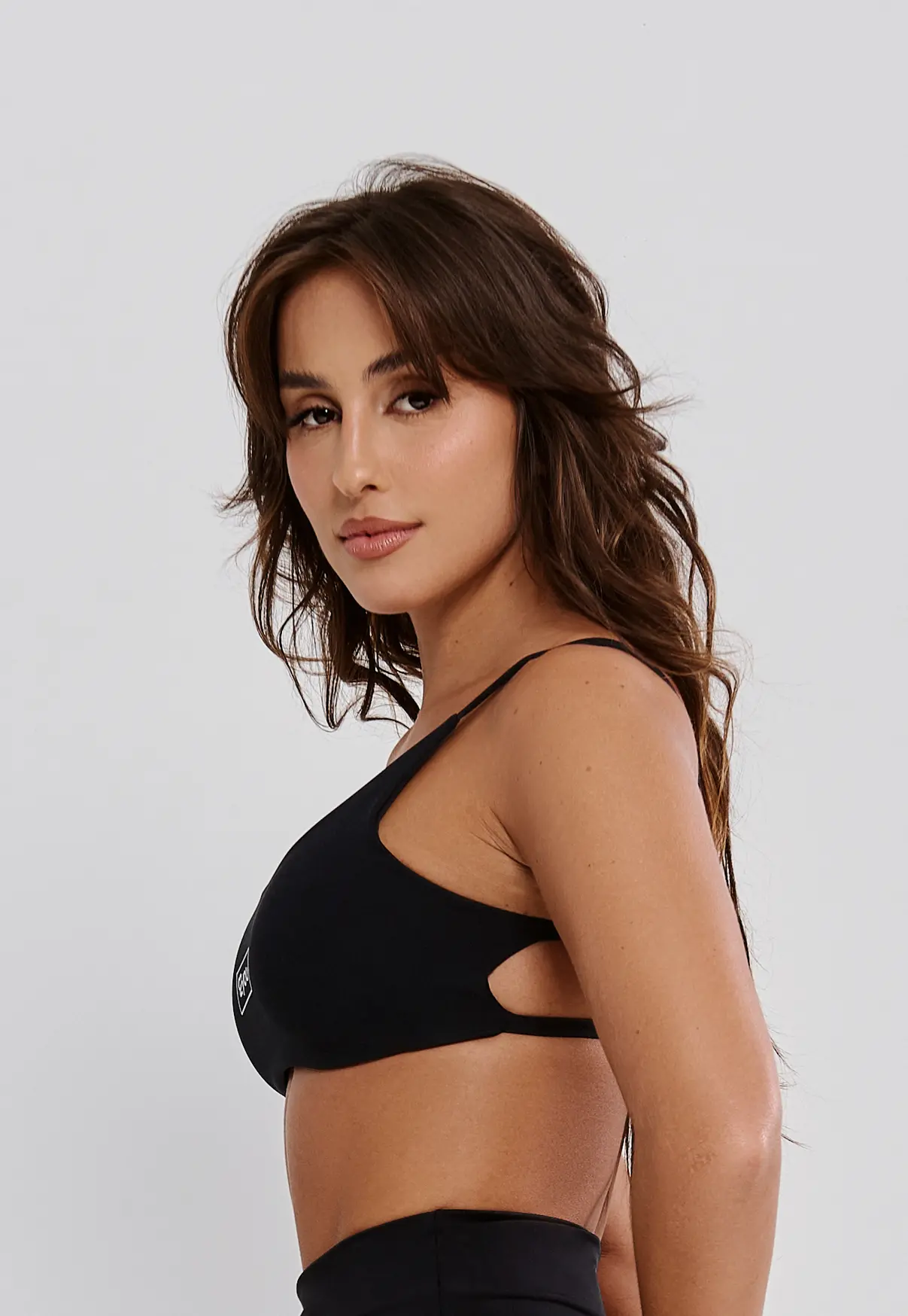 TOP FITNESS FEMININO CLEAN GIRL COSTA ABERTA POLIAMIDA - PRETO
