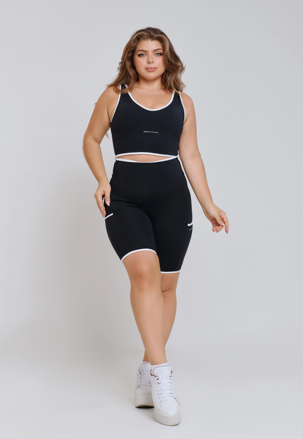 BERMUDA CICLISTA VIÉS E BOLSOS TECNOLIGIA TACO POLIAMIDA PRETO