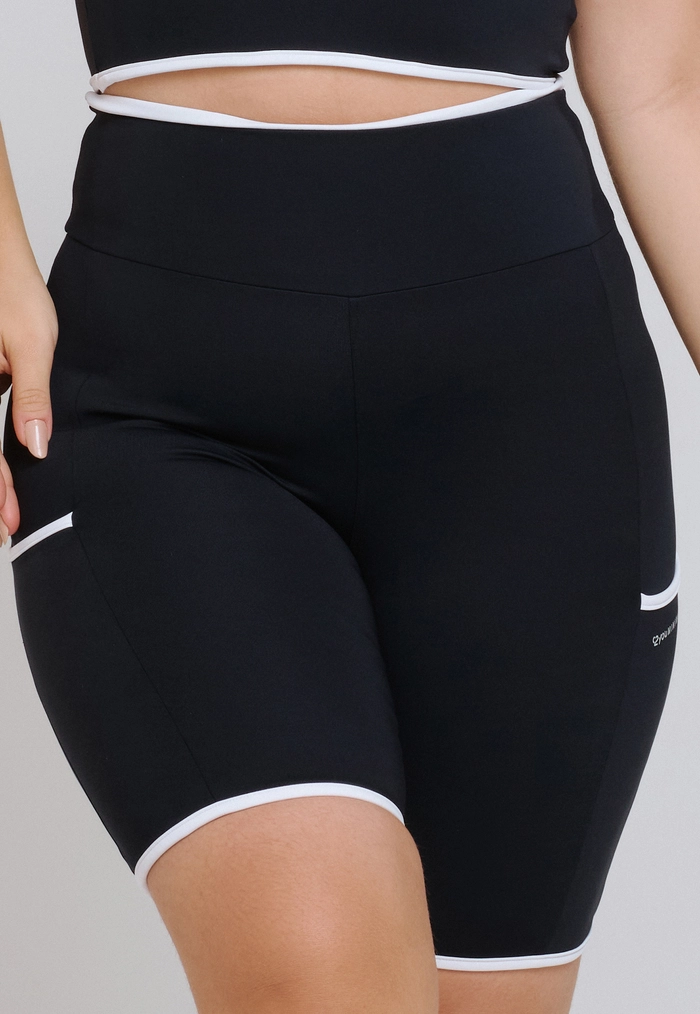 BERMUDA CICLISTA VIÉS E BOLSOS TECNOLIGIA TACO POLIAMIDA PRETO